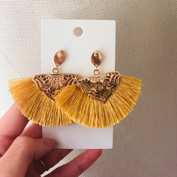 Francesca's Collections Jewelry - Francesca’s | Gold/Mustard Yellow Tassel Earrings!